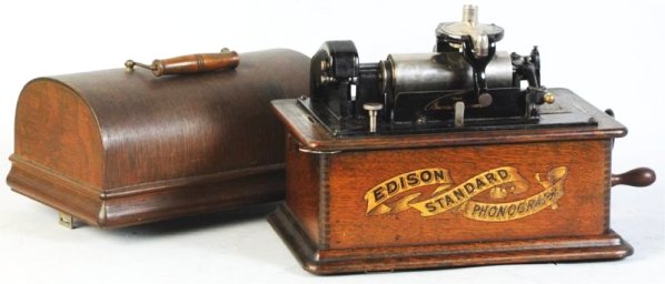 Edison Standard Phonograph.: Converted to two and four minute. Diamond B reproducer. Condition (Good). Size 12 - 1/2" W.12 - 1/2" W.(Good).