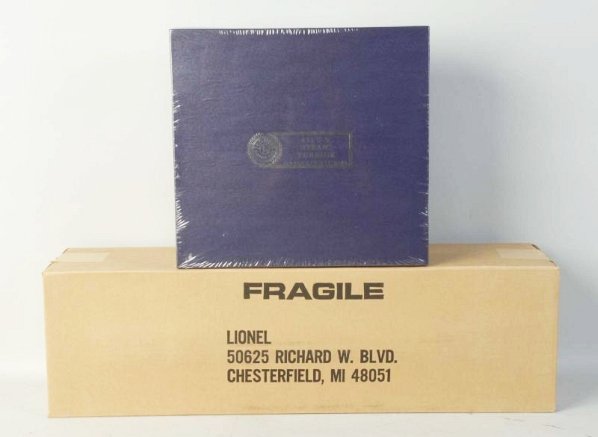 Contemporary Lionel No.671 Steam Turbine Engine.: Includes original box still sealed in plastic with shipping box. Box has inserts and plexi-glass display case. Box marked No.671S-2 Steam Turbine Lionel Century Club. Is an O-Gage. Condition (Mint).