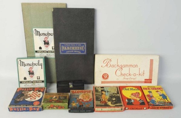 Lot of Assorted Board Games & Card Games.: Includes Peter Coddles Trip, Old Maid, Puzzle Peg, and others. Condition (Very Good).