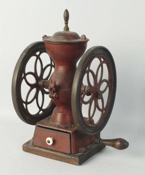 Cast Iron Enterprise Coffee Grinder.: With normal usage wear. Condition (Very Good). Size 14 - 1/2" T.