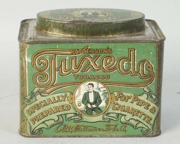 One Pound Tuxedo Tobacco Tin.: Light marks and wear and a few spots. Condition (Excellent). Size 6" L.