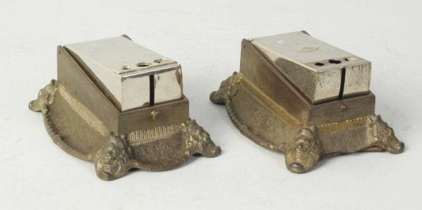 Lot of 2: Cigar Cutters.: Both table top examples. Working. Condition (Very Good). Size Each: 6 - 1/4" L.