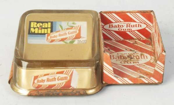Baby Ruth Gum Vendor & Change Receiver.: 1940s-50s with rust and wear. Condition (Very Good). Size 8" L.