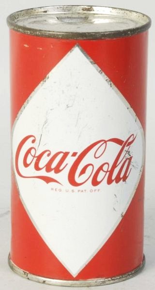 1955 Coca-Cola First Diamond Can.: Export onlyâ€¦New Bedford, Massachusetts. Shallow dents with scratches. Condition (Very Good). Size 4 - 1/2" T.