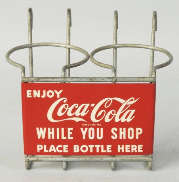 1950s Coca-Cola Shopping Cart Bottle Holder.: Light wear, dents. Condition (Excellent). Size 5 - 1/2" W.