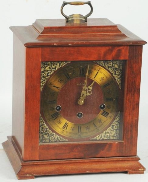 Elgin German Mantle Clock.: Time strike and bell. Case. Condition (Excellent). Size 12" T.