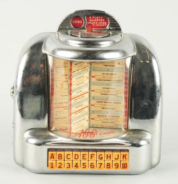Seeburg Wall-O-Matic Jukebox Wallbox.: Original. No key. Internal condition unknown. Condition (Good). Size 12 - 1/2" T.