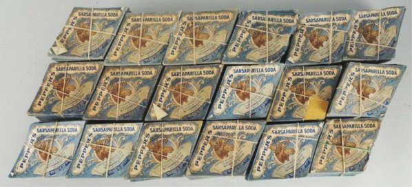 15,000+ Pepper's Sarsaparilla Soda Labels.: C.1920s in bundles. Light soiling, with most like new Condition (Near Mint). Size Each: 6" L.