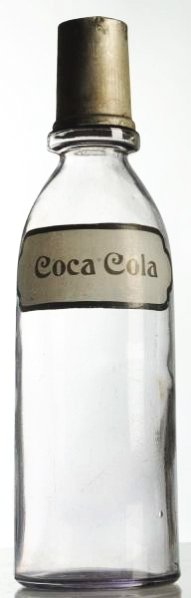 C. 1910 Coca-Cola Fired Label Syrup Bottle.: Cap is dented and possibly non-original. Bottle is strong with just minor wear or marks and soiling. Condition (Near Mint). Size 11 - 3/4" T.