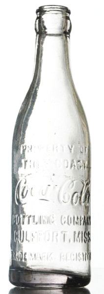 Gulfport, Mississippi Clear Coca-Cola Bottle.: A few small nicks and tiny bruises. Condition (Near Mint). Size 8" T.