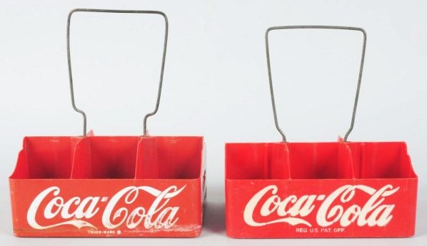 Lot of 2: 1940s-50s Coca-Cola Plastic Carriers.: Unusual to find and two different variations! Light wear. Condition (Excellent - Near Mint). Size Each: 7 - 1/2" L.