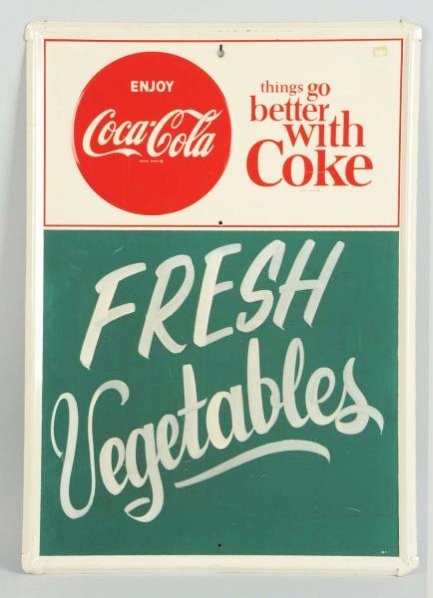 1960s Coca-Cola Tin Menu Board.: Light scratches, surface marks which are small and few, light edge wear. Condition (Excellent Plus). Size 27 - 3/4" x 19 - 3/4".