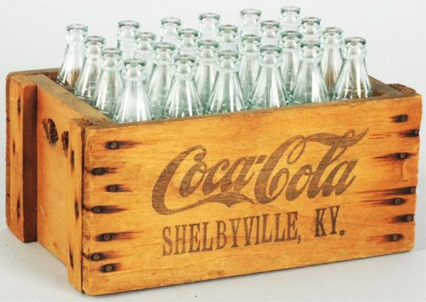 1920's-30's Coca-Cola Sample Toy Case.: Marked Shelbyville, KY. Bright and clean with stains at nail heads. Condition (Excellent). Size 6 - 1/4" L.