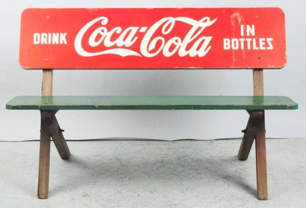 1940 Wooden Coca-Cola Bench.: Moderate overall wear and marks Condition (Very Good). Size 47 - 1/2" L.