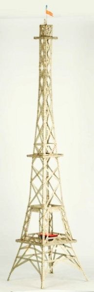 Erector Eiffel Tower Toy Model.: Approximately four feet tall. Has erector flag on top. Unusual and interesting item. Looks all original. Condition (Very God - Excellent).