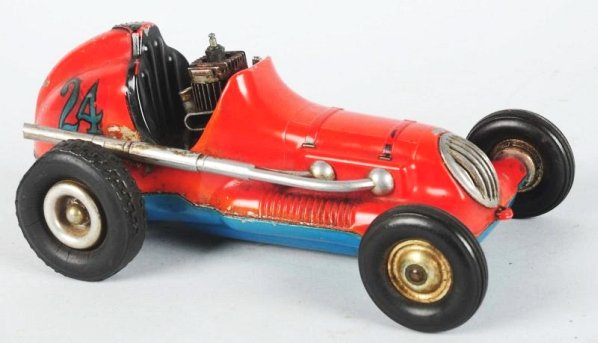 Cox Thimble Drome Gas Powered Race Car.: No.24 decals on both sides of rear. Does have engine marked Thimble Drome Champion on bottom. Bottom has some paint loss and scraping. General overall wear. Condition (Very Good). Size 10" L.