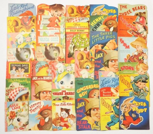 Lot of 60: Small Samuel Lowe Children's Books.: This lot is from the Samuel Lowe Publishing archive. Includes books with titles such as Little Buster Bunny, Skippy Puppy, The Sleepy Kitten, Dinah Duck and others. There are some duplicates. This is 
