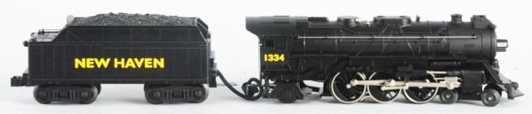 Lionel New Haven Loco with Shipping Box.: Lionel No.28013 New Haven 4-6-2 Pacific Steam locomotive OB. With command control. Complete in original box. Condition (Near Mint).