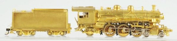 Brass HO Engine & Tender.: Steam type engine marked AGIN Korea. Matching tender. Some wear especially to one side of tender. Condition (Very Good). Size Largest: 7" L.