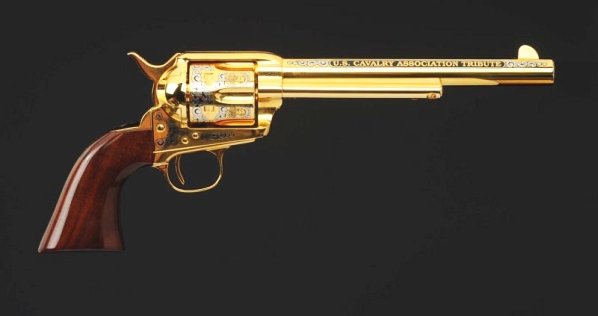 Colt .45 cal. Revolver**.: US Society of Arms and Armour special commemorative .45 cal. Colt M1873 SSA revolver produced for the US Cavalry Association as a special fund raising project. This pistol is No. 41 of the limited edi