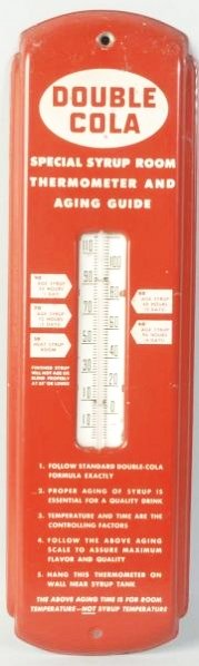 1960s Double Cola Thermometer.: Some minor scratching overall. Condition (Very Good). Size 17" L.