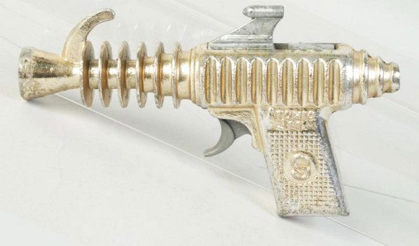 Space Police Atomic Jet Cap Gun.: Has quite a bit of finish wear. Works. Condition (Very Good). Size 8" L.