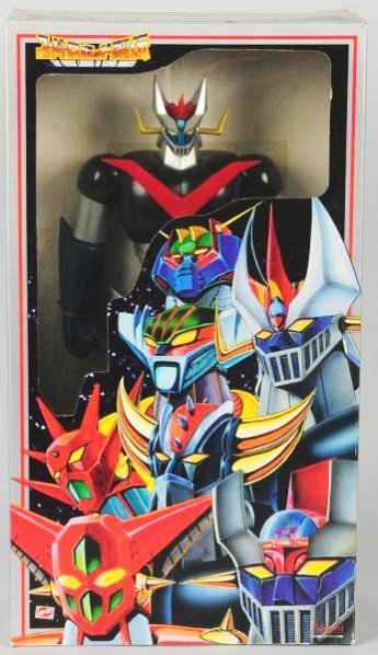 Contemporary Japanese Robot in Box.: In original box made by Marmit. From the Fierce Legend of Robot Series. Japanese writing on box it is called Mazinger Z. TV character from the 70s. Unused. Condition (Near Mint). Size Box: 19 - 3/4" T