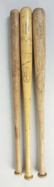 Lot of 3: Vintage Baseball Bats.: One says Wharton College, one is a Winner bat and the last one is a Gil Hodges bat. Some cracking all have been fairly well used. Condition (Good - Very Good). Size Largest: 35" L. ADDITIONAL INFO: Wh