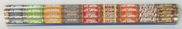 Tin Life Savers Display Front.: This item is part of a countertop display for Lifesavers candy. Just a few scratches here and there. Condition (Very Good). Size 27 - 1/2" L.