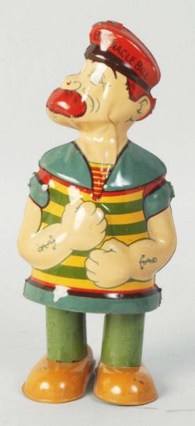 Chein Tin Litho Wind-up Barnacle Bill Walker Toy.: Has bright litho. Some minor scratching especially to feet and legs. Condition (Very Good - Excellent). Size 6 - 1/4" T.