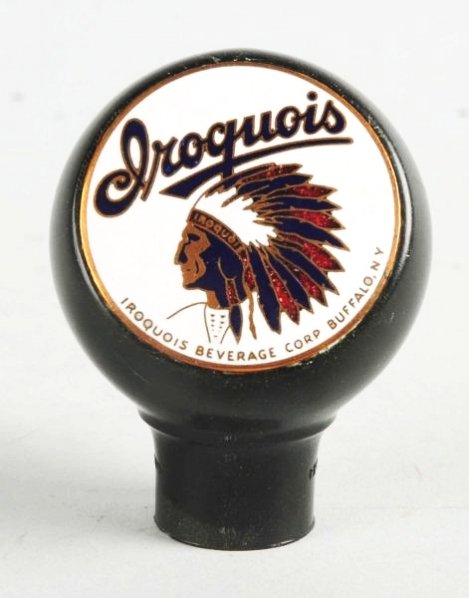 Iroquois Beer Enameled Tap Knob.: Great color and nearly no wear. Condition (Near Mint). Size 2 - 1/2" T.