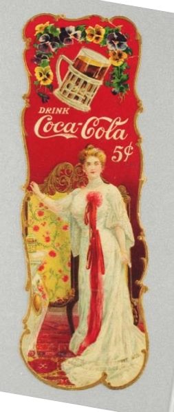 1904 Coca-Cola Bookmark.: Great color small closed tear or surface bend in upper right corner in two spots. A few minor marks and a minor bottom bend. Condition (Excellent). Size 6 - 1/4" L.