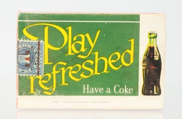 1956 Coca-Cola Card Deck.: Unopened and still sealed. Condition (Near Mint Plus). Size 3 - 1/2" x 2 - 1/4".