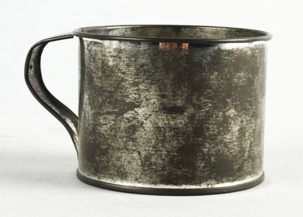 1930s-40s Coca-Cola Tin Water Cup.: Wording on bottom says, “Use this cup for water, but drink Coca-Cola”. Nice condition with just mild tin plating wear and tarnish. Condition (Excellent). Size 4 - 1/2" Dia.