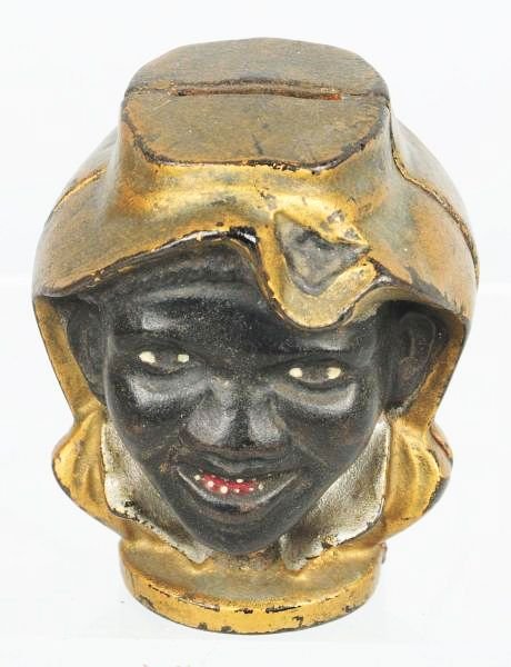 Cast Iron Two Faced Jolly Still Banks.: Small variation. Condition (Excellent Plus). Size 3" T.