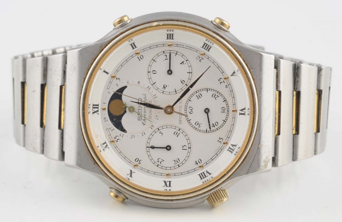 Seiko Quartz Chronograph Watch.: Sports 100. No.573873 Condition (Excellent).