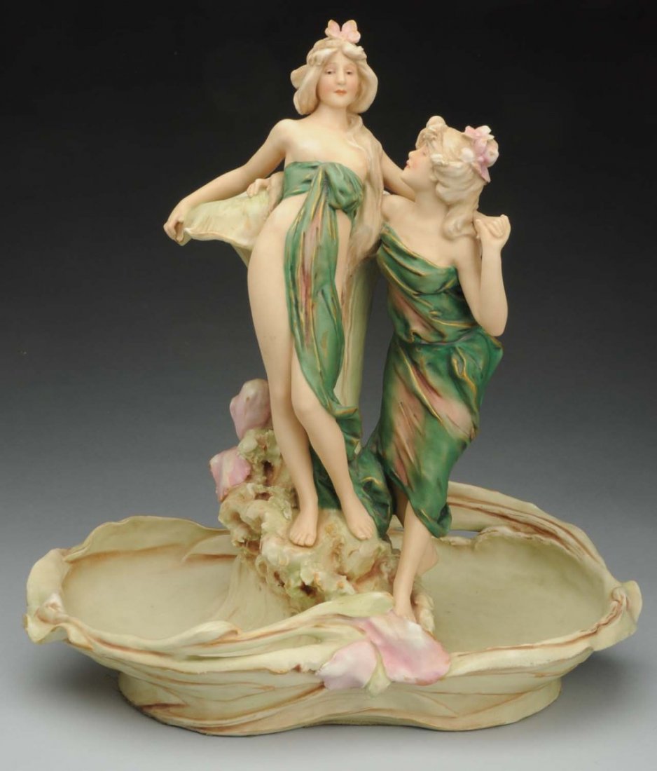 Royal Dux Bohemian Figures.: Two ladies no damage or repair. Condition (Excellent). Size 16 - 1/4" T.