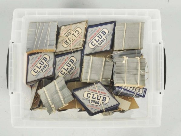 Large Lot of Pepper Soda Labels.: Approximately 20,000 assorted labels. Condition (Near Mint).