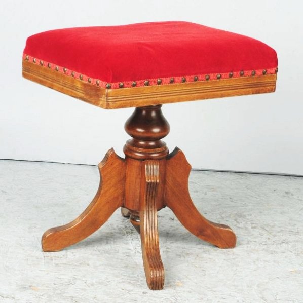 Small Upholstered Footstool.: This small footstool is very clean. Condition (Excellent). Size 19" T.