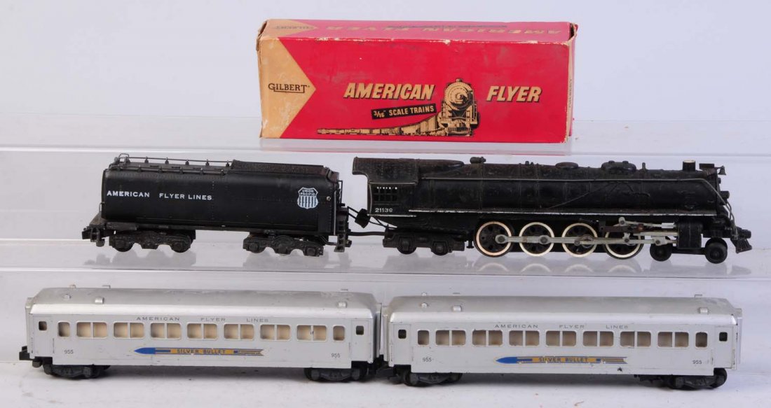 American Flyer S Gauge No.21139 4-8-4.: Northern locomotive is complete and all original. Number boards are bent but present. No rust. Comes with original box for tender. Proper tender for this locomotive is missing one wheel set. Otherwise