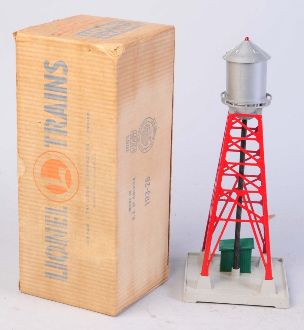 Lionel No.193 Water Tower.: In original box. Very clean complete and all original. No insert for the box. Condition (Excellent).