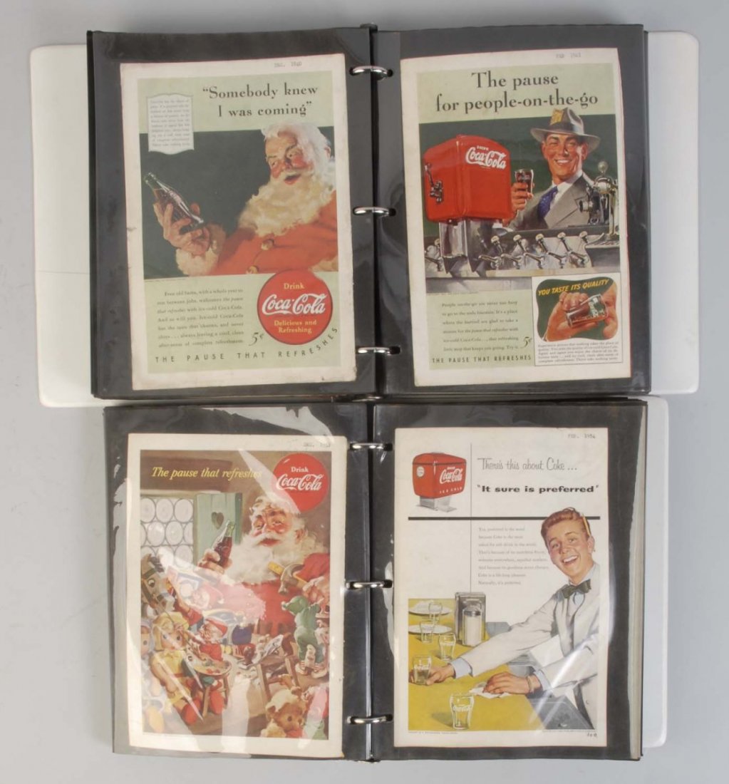 Nice Group of Coca-Cola National Geographic Ads.: 1930s - 1960s. Over 100 ads. With light to moderate wear. Condition (Very Good Plus). Size Largest: 10" x 7".