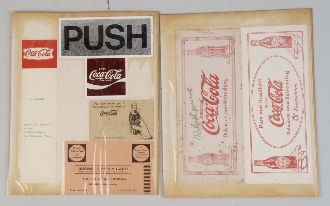Lot of 6: Assorted Coca-Cola Ink Blotters.: 1910 - 1930s. With moderate wear and stains on most. Condition (Very Good). Size Largest: 9 - 1/4" x 4".