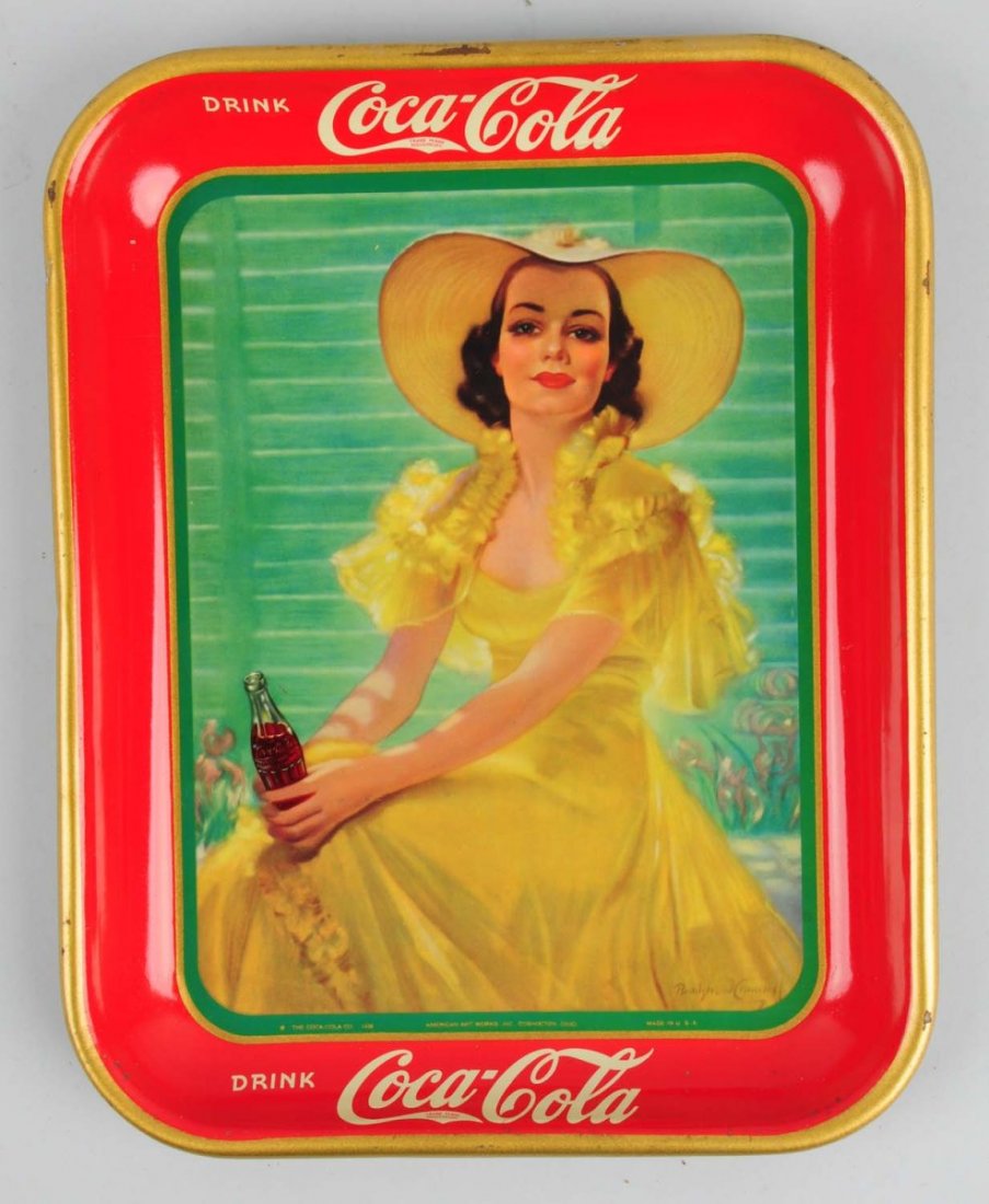 1930s Coca-Cola Serving Tray.: Clean and bright with one very small shallow dent and a few small rim nicks. Condition (Excellent). Size 10 - 3/4" x 13 - 1/4".
