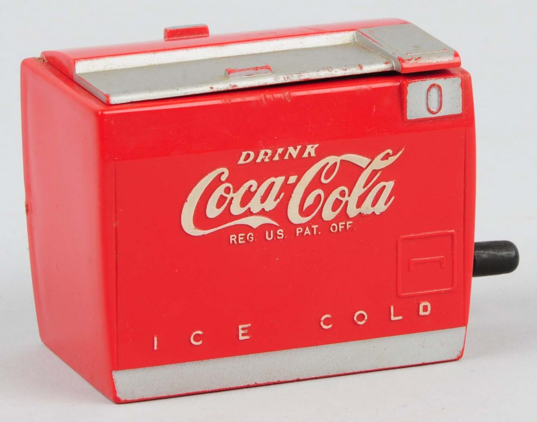 1950s Coca-Cola Miniature Crystal Radio.: Some light outer case wear only. Condition (Excellent). Size 2 - 3/4" L.
