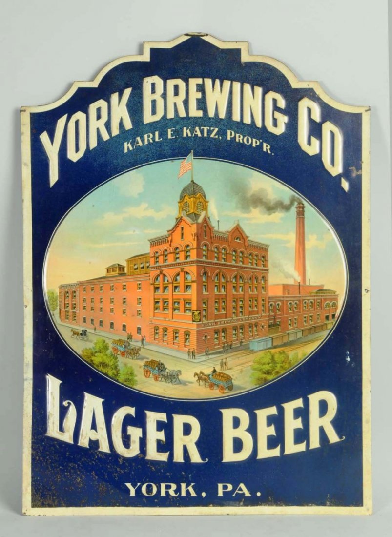 York Brewing Co. Tin Sign. Apr 26, 2014 Dan Morphy Auctions in PA
