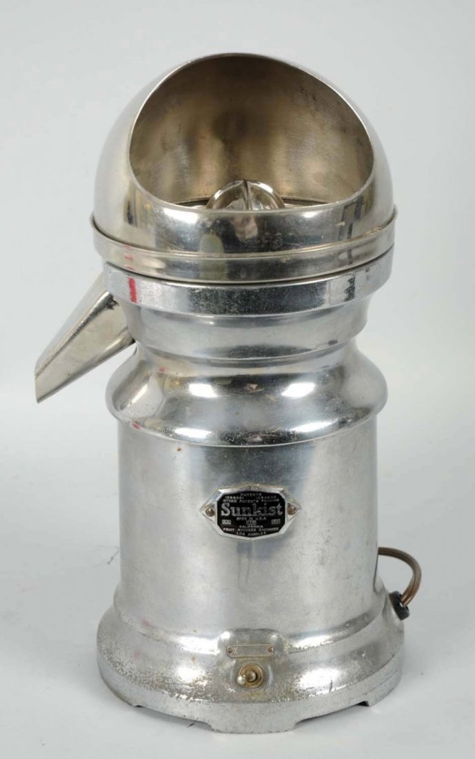 1920s-30s Heavy Sunkist Electric Juicer.: Still operates quietly and smoothly. General medium plating loss and wear. Condition (Very Good). Size 16" T.