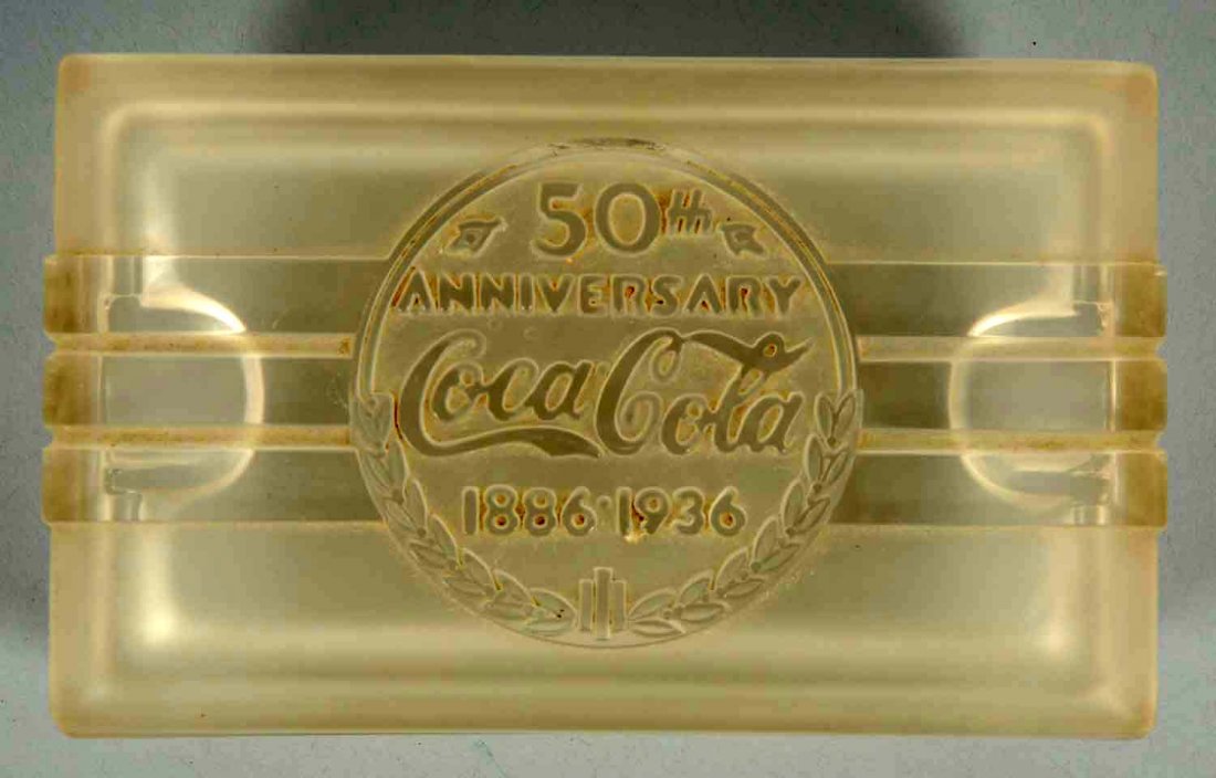 1936 Coca Cola Frosted Glass Cigarette Case