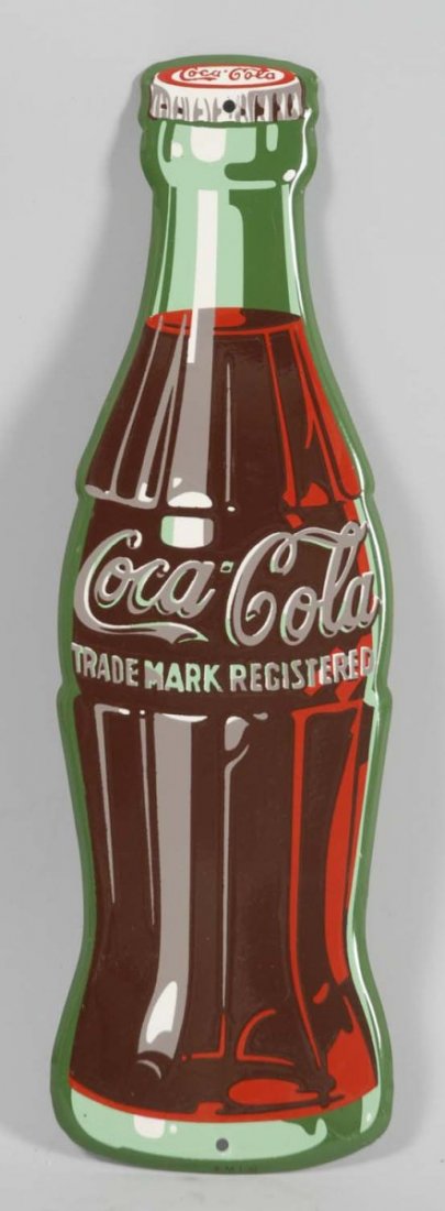 Die Cut Coca-Cola Bottle Sign.: Like new condition marked AM-52 on the bottom. Condition (Near Mint). Size 16 - 3/4" T.
