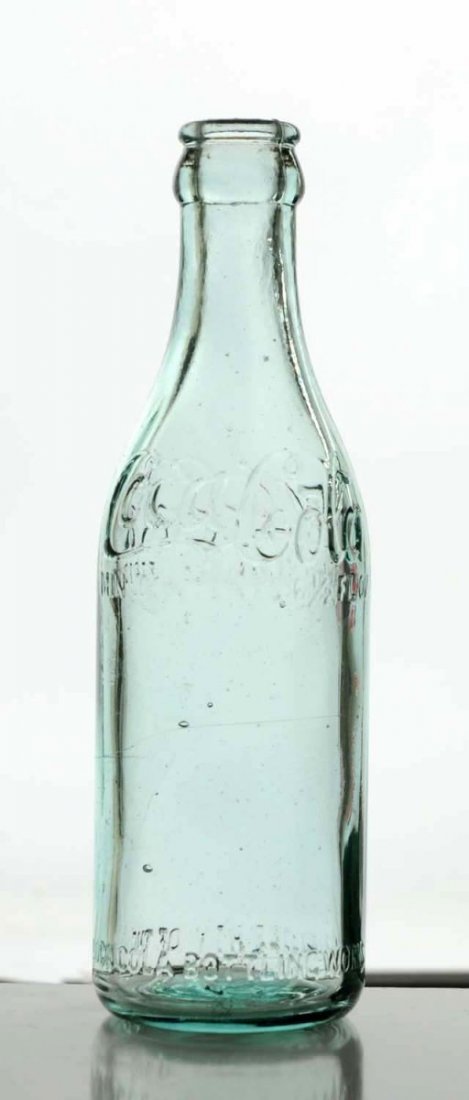 Aqua Coca-Cola Bottling Co. Bottle.: No town name. Nearly flawless, as manufactured. Condition (Near Mint). Size 7 - 1/2" T.